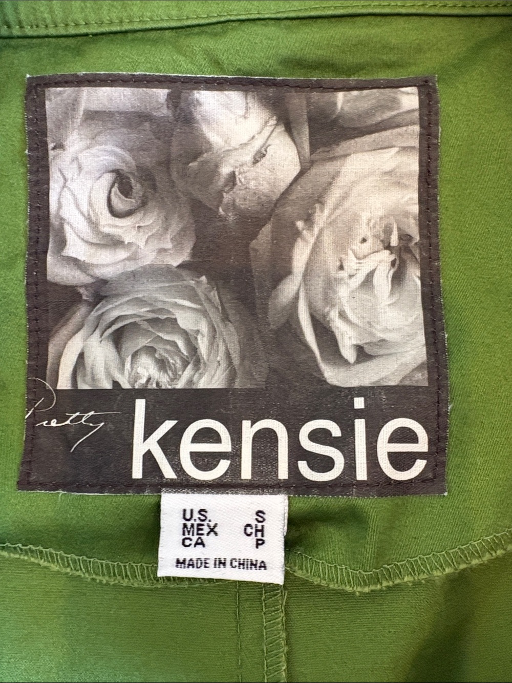 Kensie Bright Olive Green Sleeveless Utility Vest size small - Picture 2 of 9